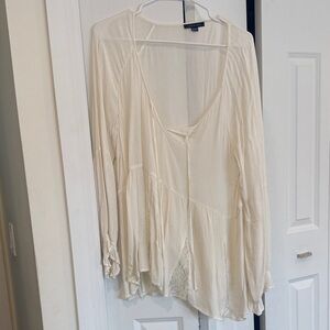 American Eagle Outfitters Cream Tunic Top